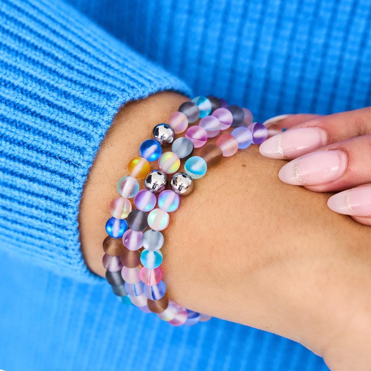Kaugummi | Silber | Meerjungfrau Glasperlenarmband